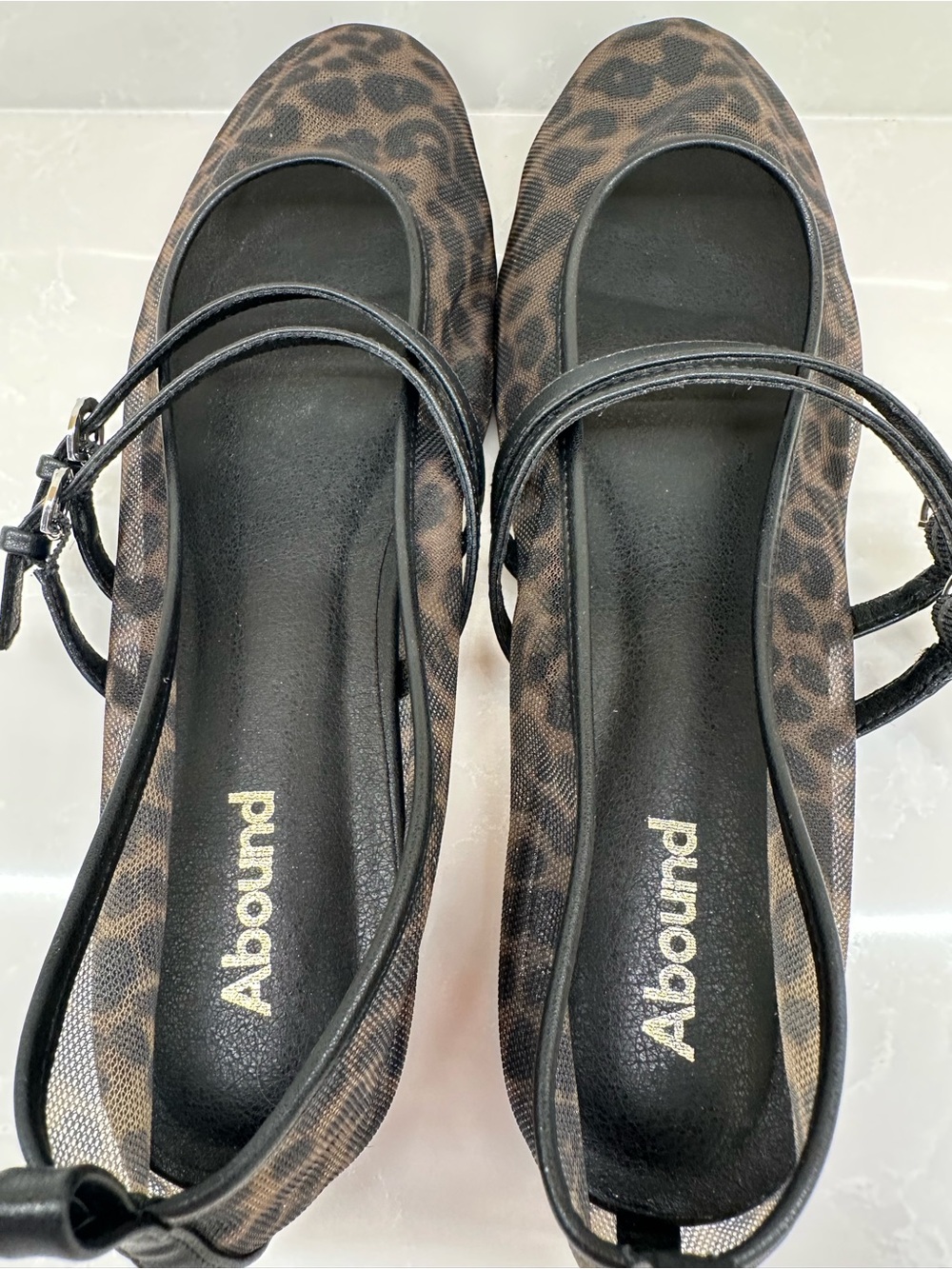 Abound Abigail Leopard Mesh Mary Jane Ballet Flats Size 9.5 - Picture 5 of 11